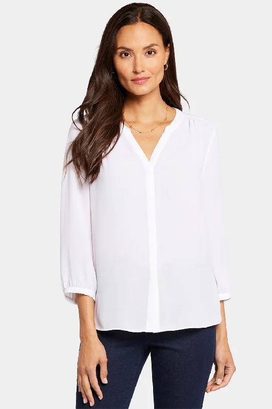 Pintuck Blouse - Optic White