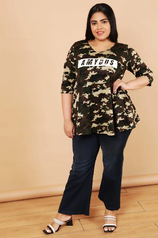 plus-size-army-print-tshirt