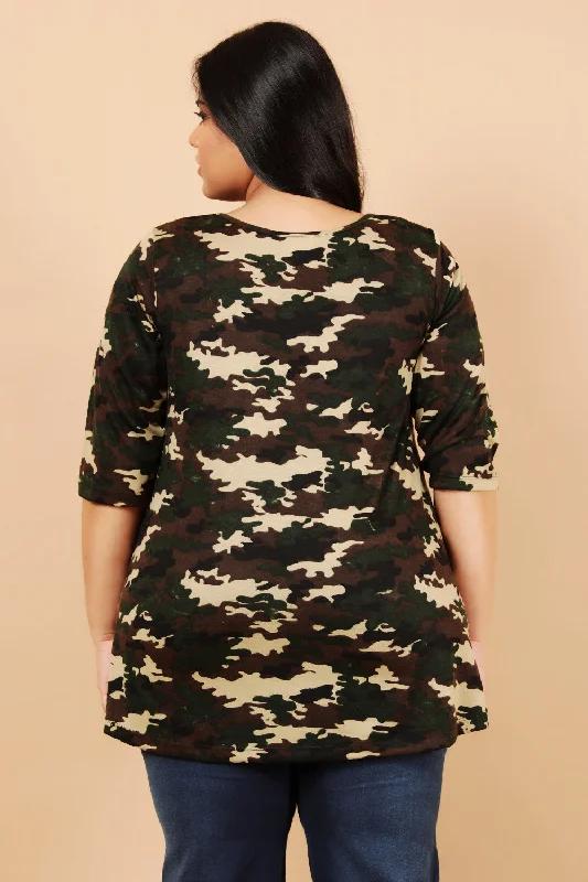 plus-size-army-print-tshirt