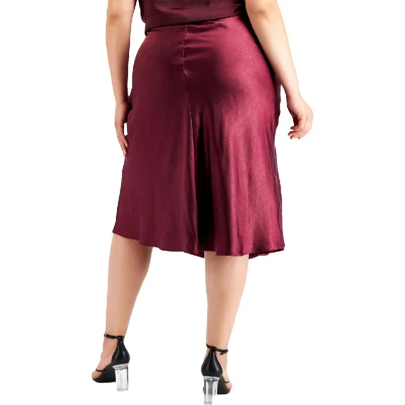 plus-womens-satin-calf-midi-skirt