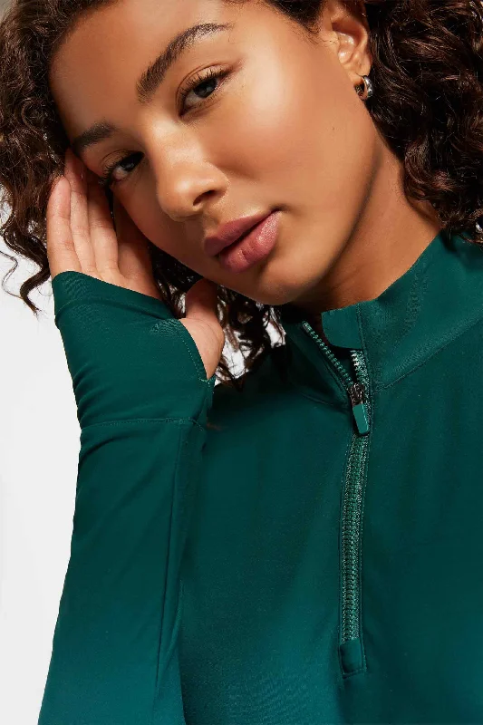 pro-fleece-14-zip-ls-top-green