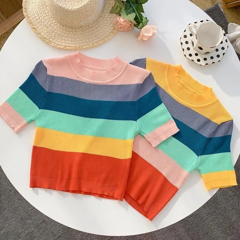 Ribbed Rainbow Tops