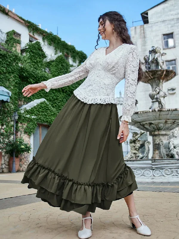 scarlet-darkness-women-victorian-skirt-high-waist-dual-layer-ruffled-hem-back-adjustable-skirt