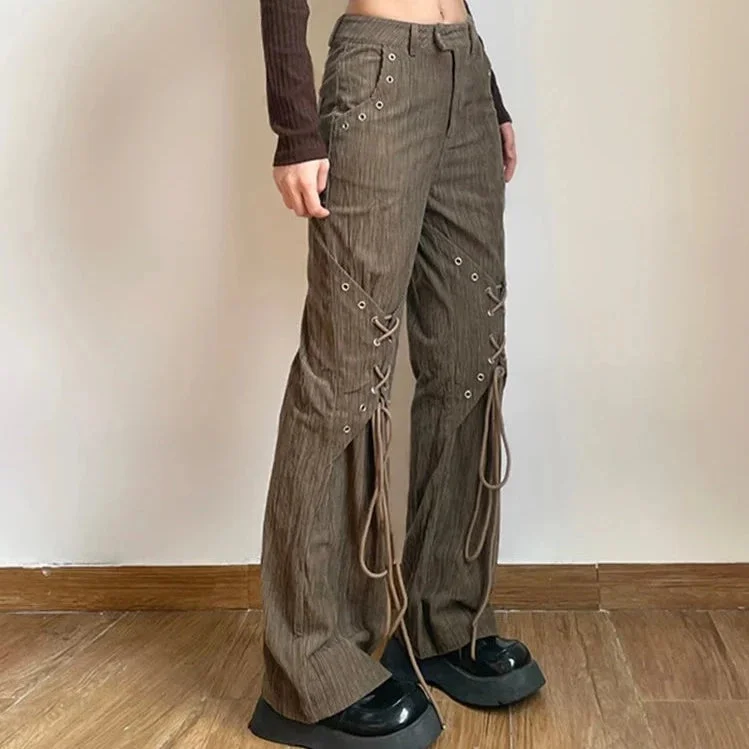 Steampunk lace up pants