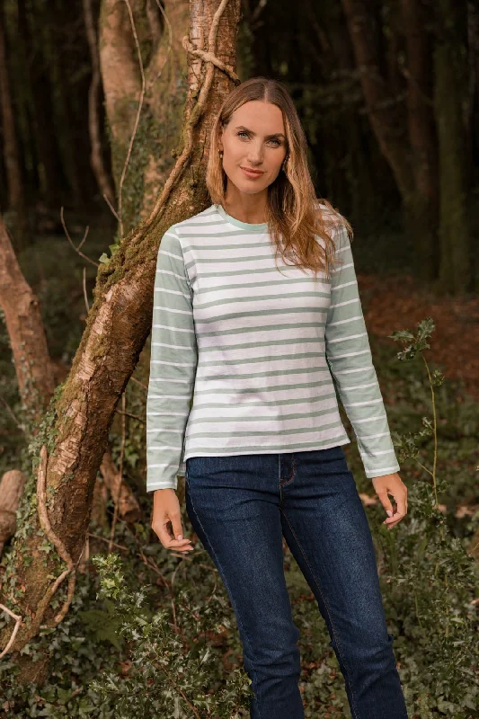 Stripe Jersey Top in Green