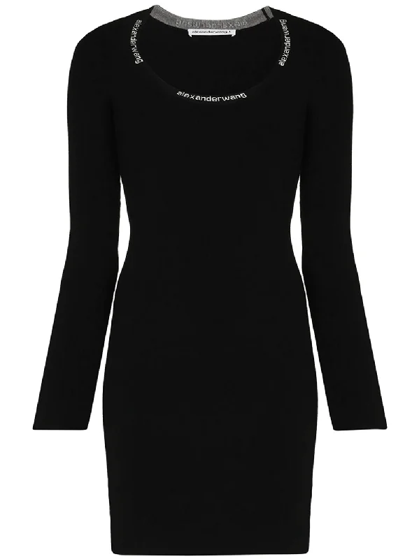 Bodycon Long Sleeve Scoop Neck Dress