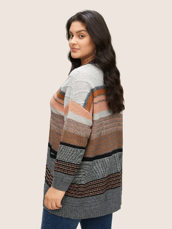 textured-patchwork-pocket-open-front-cardigan