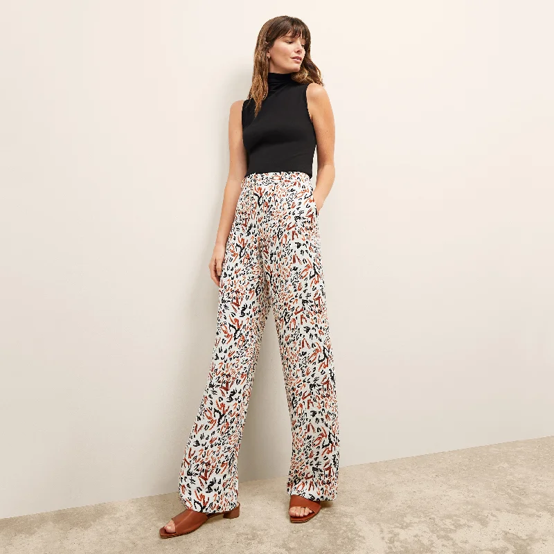 Tinsley Trouser - Pebble Crepe :: Leopard Sketch