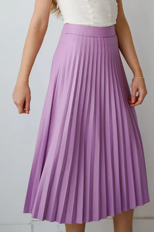 trendy-ease-lavender-leather-pleated-midi-skirt