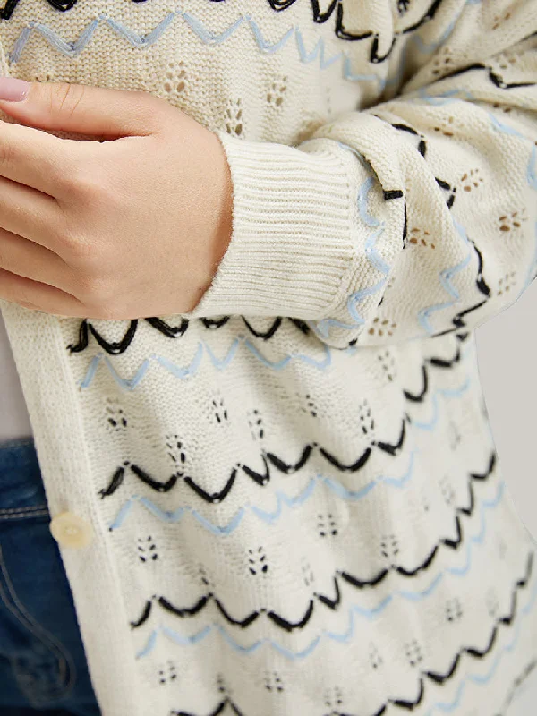 ultracool-wave-striped-eyelet-button-through-cardigan