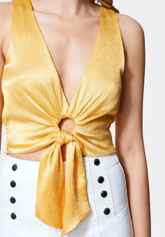 v-neck-ring-detail-woven-top-amber-yellow