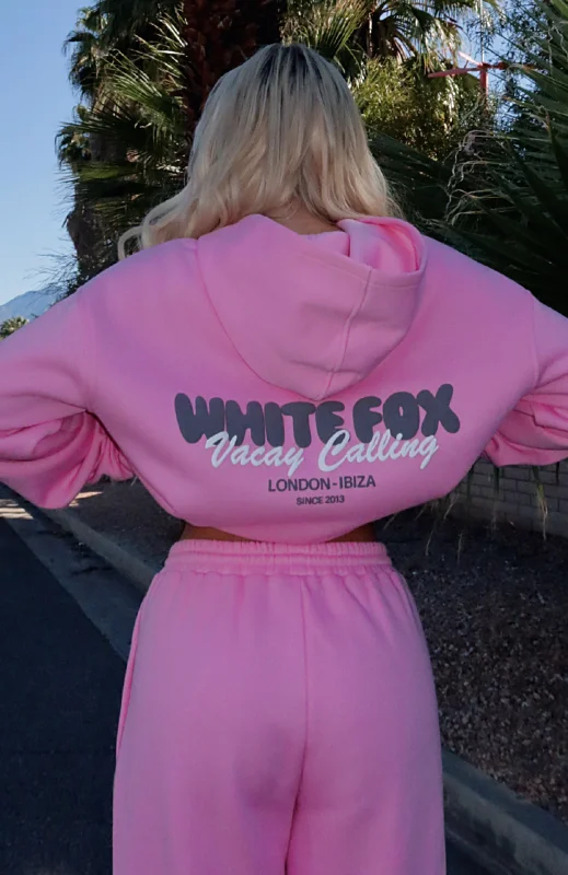 Vacay Calling Oversized Hoodie Pink