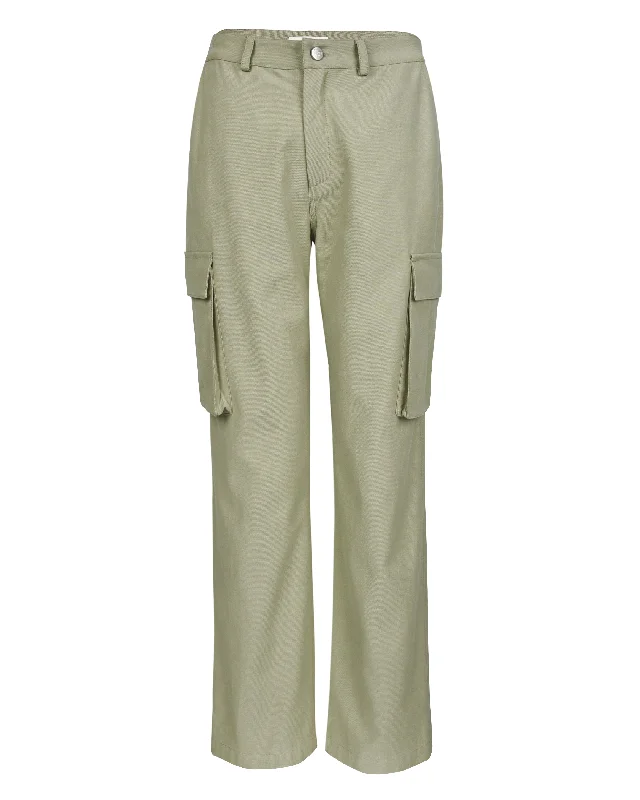 Wide Leg Cargo Pants - Thyme