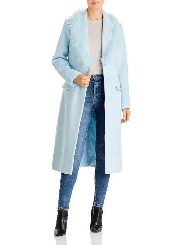 Womens Feather Jacket Trench Coat