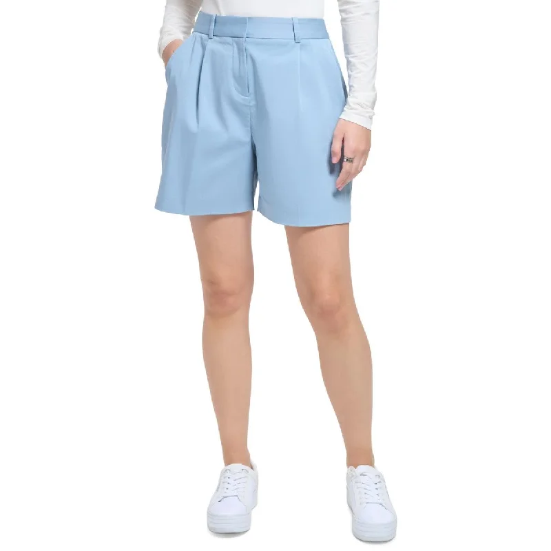 womens-pleated-pockets-high-waist-shorts