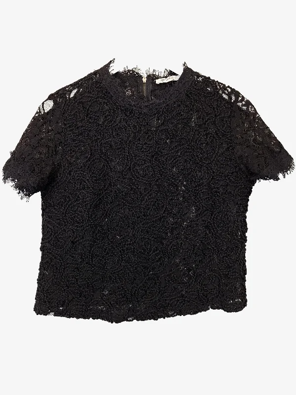 Zara Embroidered Lace Evening Top Size S